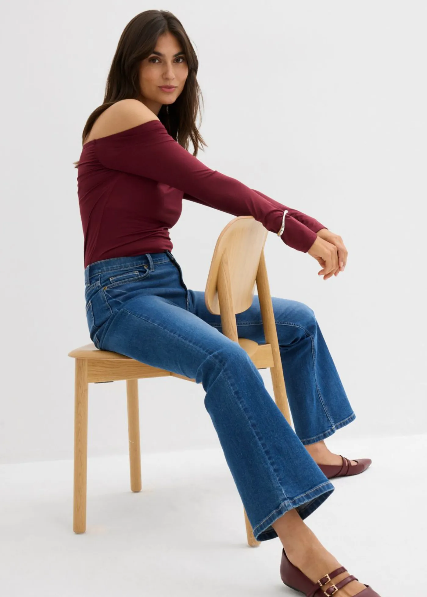 Discount Vaqueros con corte bootcut y talle medio Mujer Vaqueros