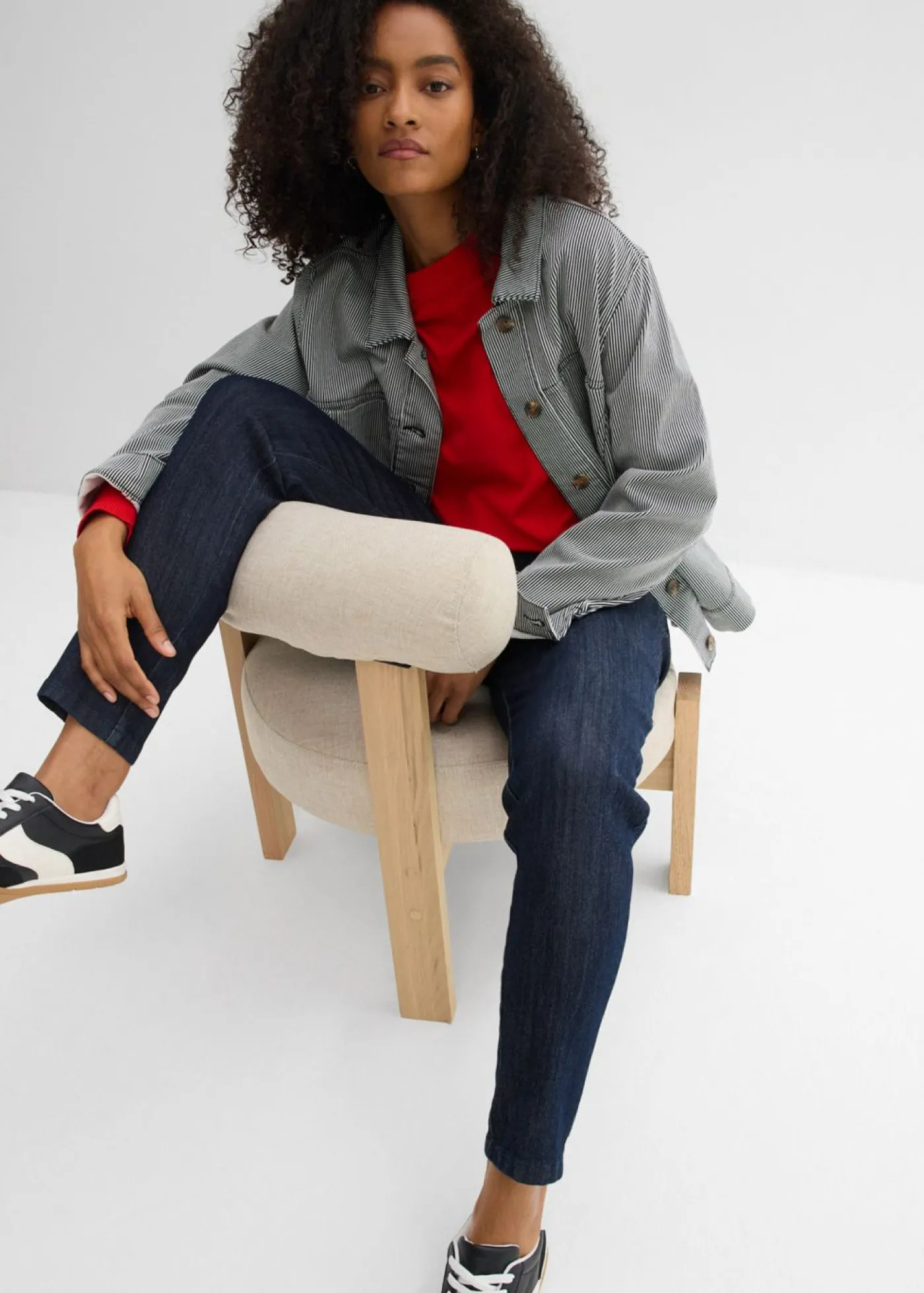 Best Vaqueros con corte slim, talle alto y largo cropped Mujer Tallas Pequeñas|Vaqueros