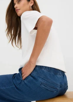 Clearance Vaqueros con pernera ancha, mid waist, elásticos Mujer Vaqueros|Tallas Pequeñas