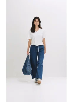 Clearance Vaqueros con pernera ancha, mid waist, elásticos Mujer Vaqueros|Tallas Pequeñas