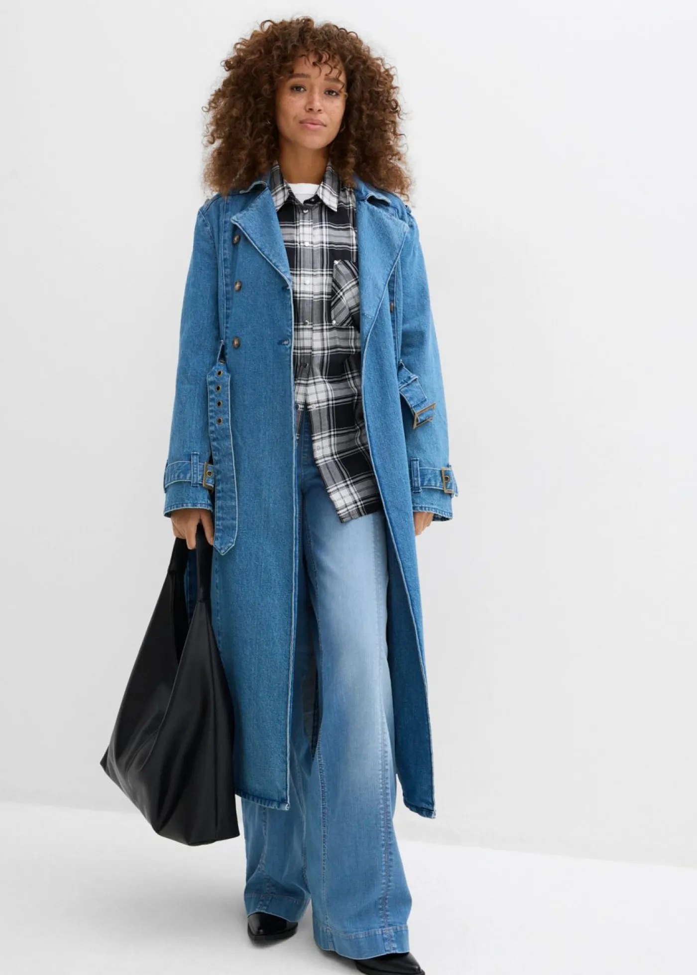 Discount Vaqueros con pernera ancha, talle alto y cinturilla cómoda Mujer Vaqueros|Tallas Pequeñas