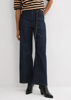 Vaqueros con perneras anchas, talle alto y largo cropped Mujer Tallas Pequeñas|Vaqueros