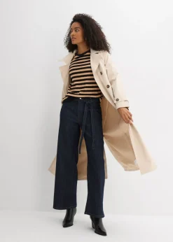 Vaqueros con perneras anchas, talle alto y largo cropped Mujer Tallas Pequeñas|Vaqueros