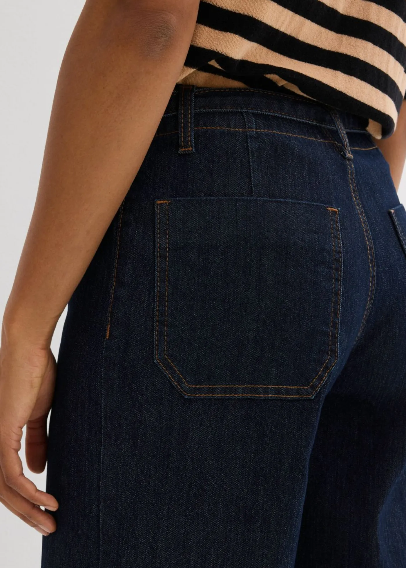 Vaqueros con perneras anchas, talle alto y largo cropped Mujer Tallas Pequeñas|Vaqueros