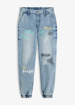 Discount Vaqueros con talle medio, cinturilla cómoda y corte barrel Mujer Vaqueros