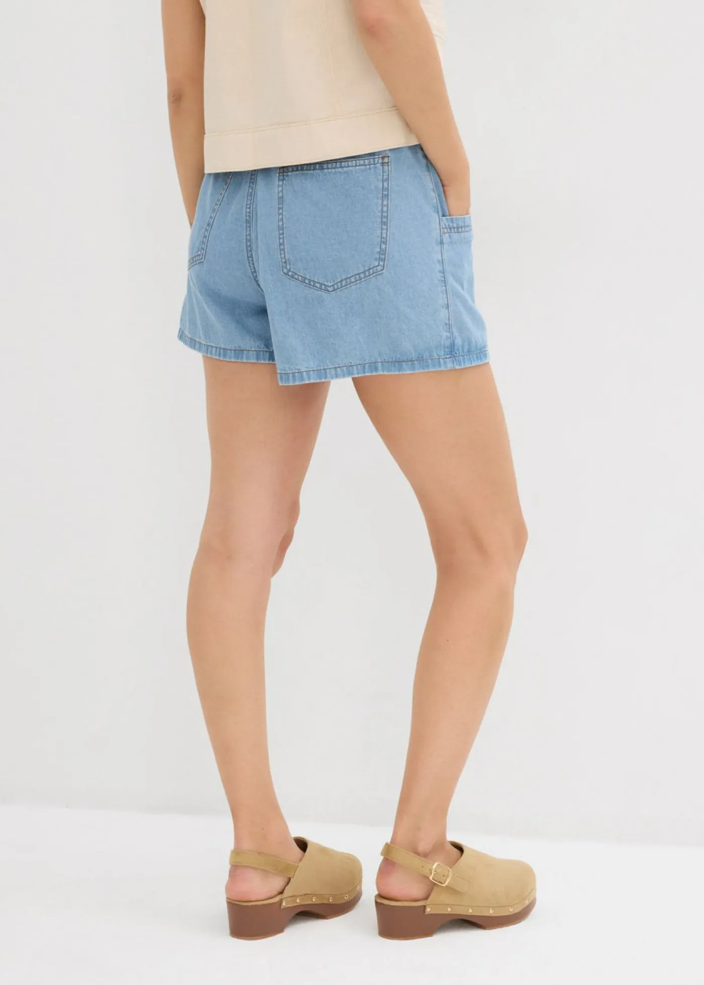 Clearance Vaqueros cortos con talle alto y cinturilla cómoda Mujer Shorts|Vaqueros