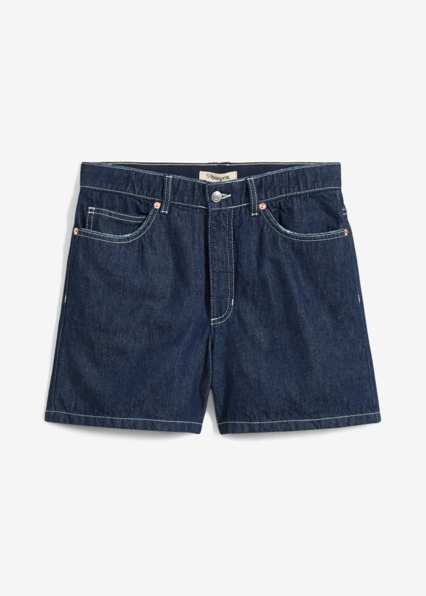 Online Vaqueros cortos poco elásticos con talle alto Mujer Shorts|Vaqueros