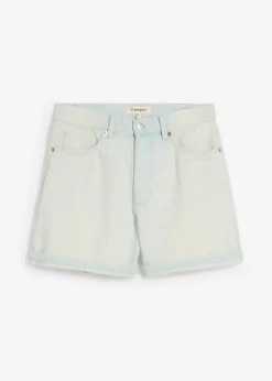 Outlet Vaqueros cortos poco elásticos con talle alto Mujer Shorts|Vaqueros