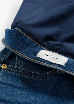 Hot Vaqueros cortos premamá de denim elástico de algodón Mujer Premamá