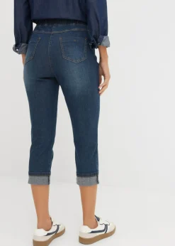 New Vaqueros de algodón con talle medio y corte slim Mujer Vaqueros
