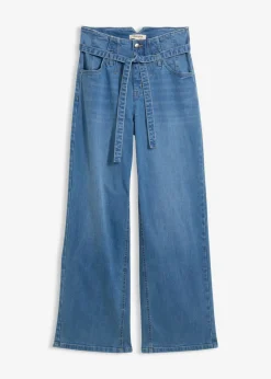 Discount Vaqueros de algodón orgánico con perneras recta y talle alto Mujer Tallas Pequeñas|Novedades