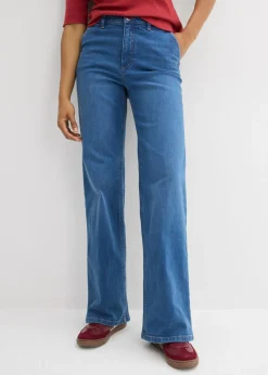Clearance Vaqueros de algodón orgánico con perneras recta y talle alto Mujer Vaqueros