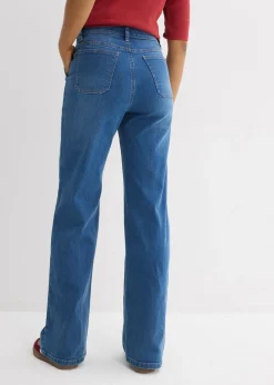 Clearance Vaqueros de algodón orgánico con perneras recta y talle alto Mujer Vaqueros