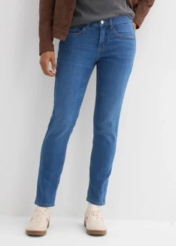 Discount Vaqueros de algodón orgánico con corte slim y talle medio Mujer Vaqueros