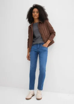 Discount Vaqueros de algodón orgánico con corte slim y talle medio Mujer Vaqueros