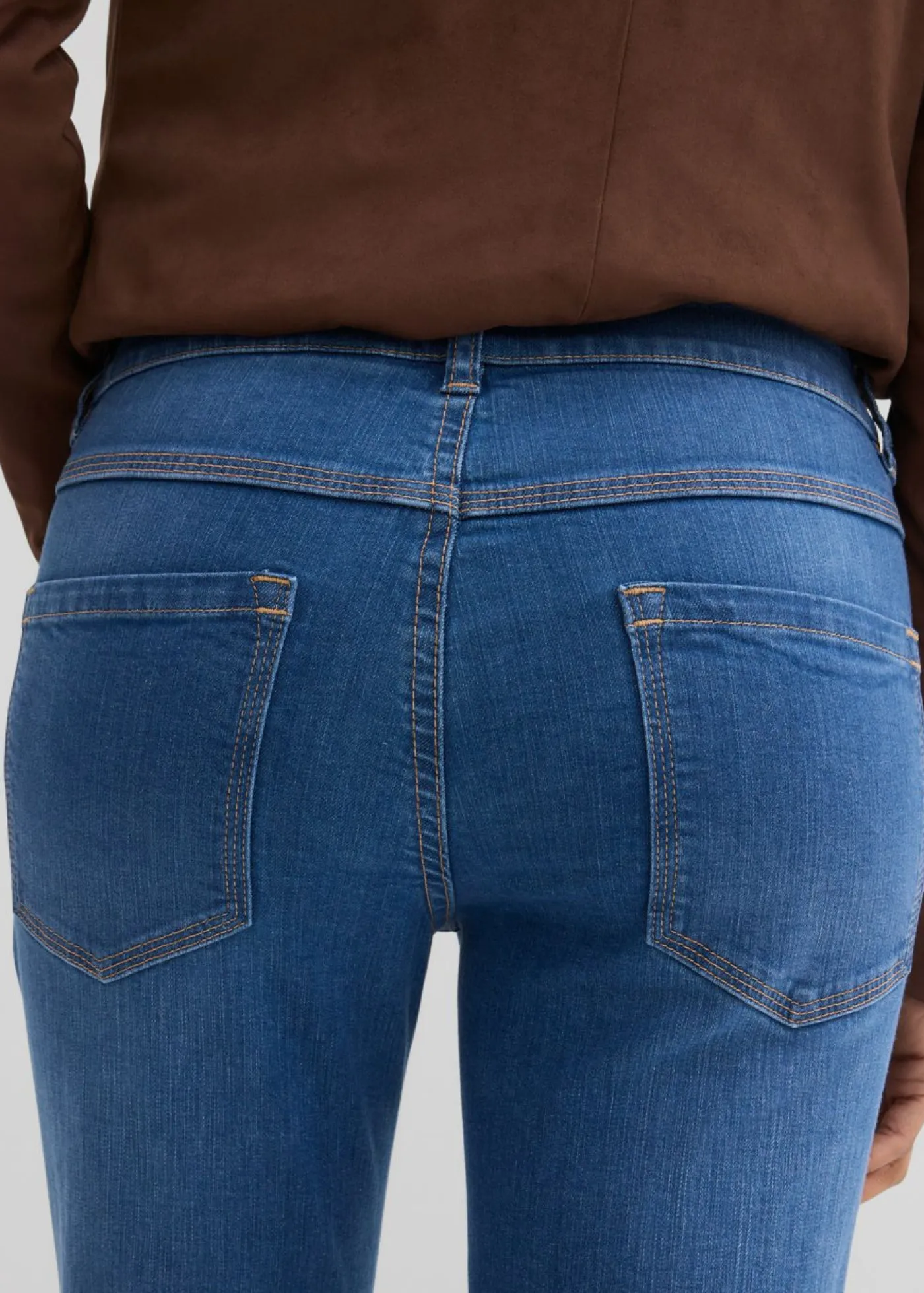 Discount Vaqueros de algodón orgánico con corte slim y talle medio Mujer Vaqueros