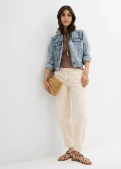 Sale Vaqueros de corte barrel, mid waist, cintura cómoda Mujer Vaqueros