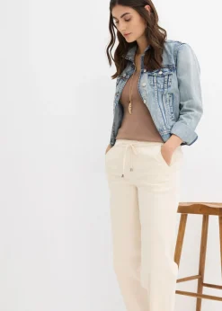 Sale Vaqueros de corte barrel, mid waist, cintura cómoda Mujer Vaqueros