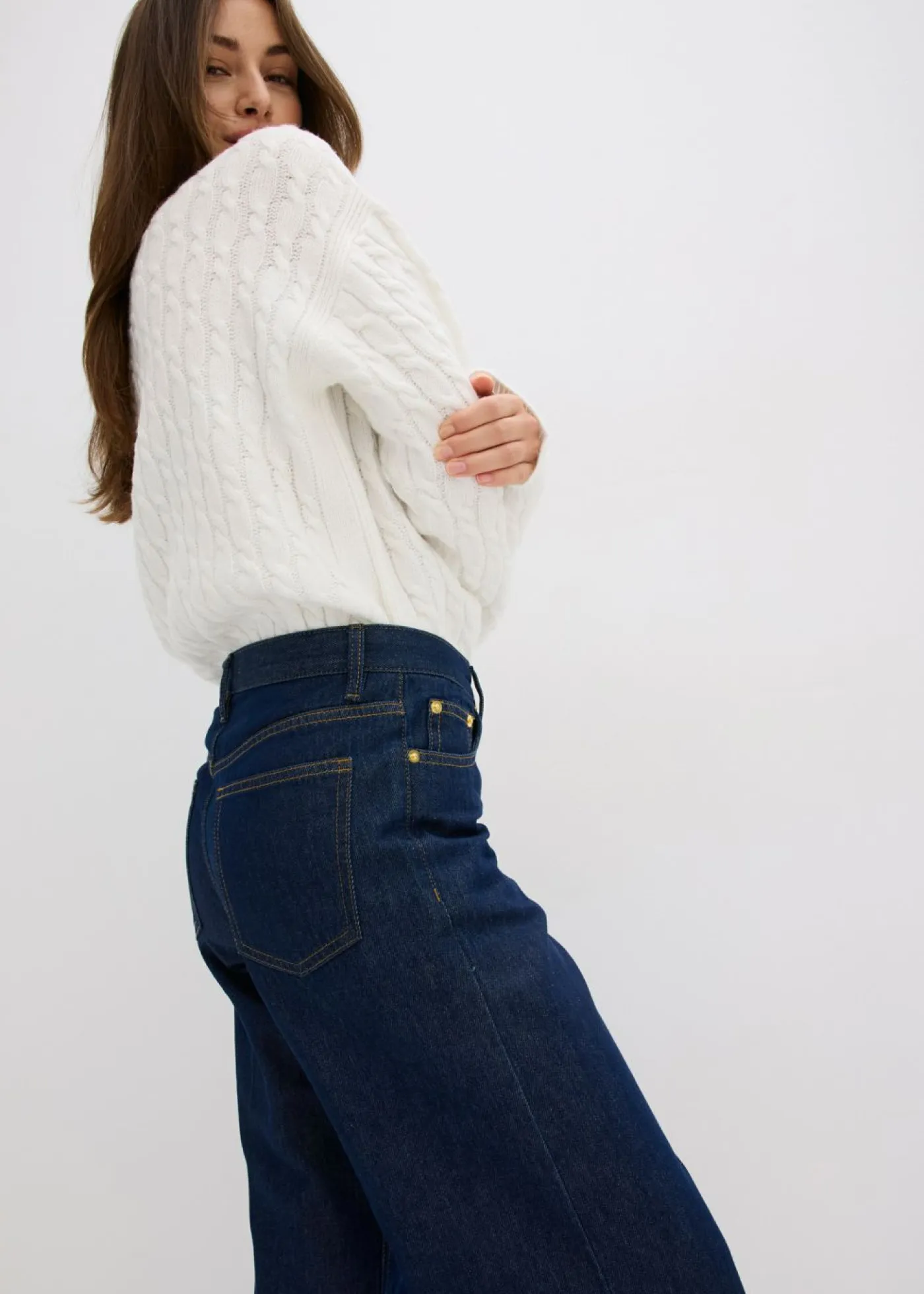 Sale Vaqueros de pernera ancha, mid waist Mujer Vaqueros