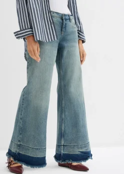 Vaqueros de pernera ancha, mid waist Mujer Vaqueros