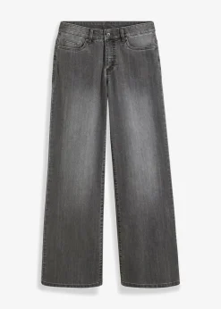 Outlet Vaqueros de pernera ancha, mid waist, elástico Mujer Tallas Pequeñas