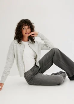 Outlet Vaqueros de pernera ancha, mid waist, elástico Mujer Tallas Pequeñas