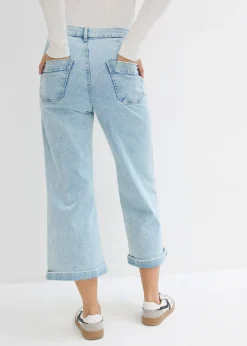 Online Vaqueros de pernera ancha, high waist, cropped Mujer Vaqueros