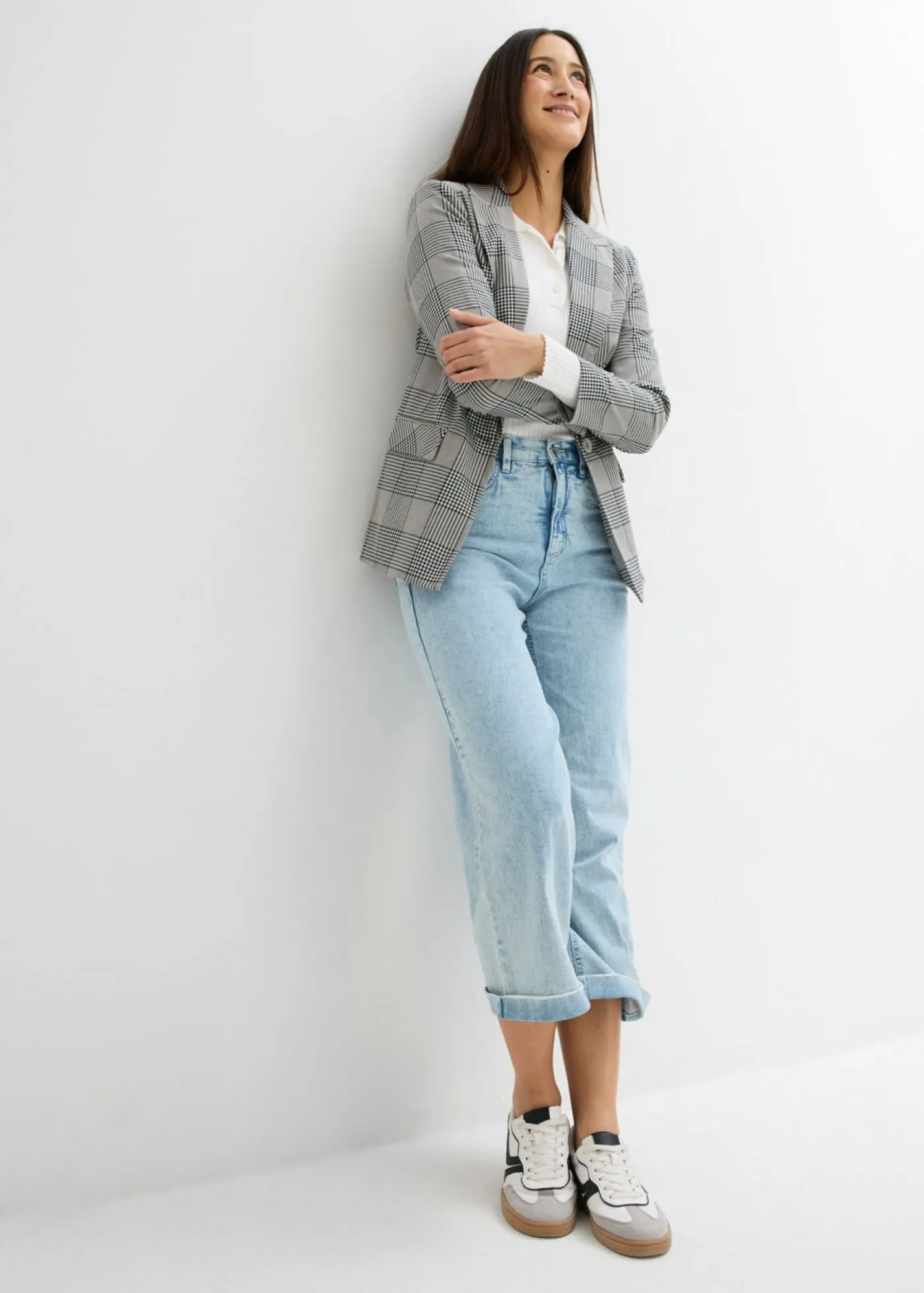 Online Vaqueros de pernera ancha, high waist, cropped Mujer Vaqueros