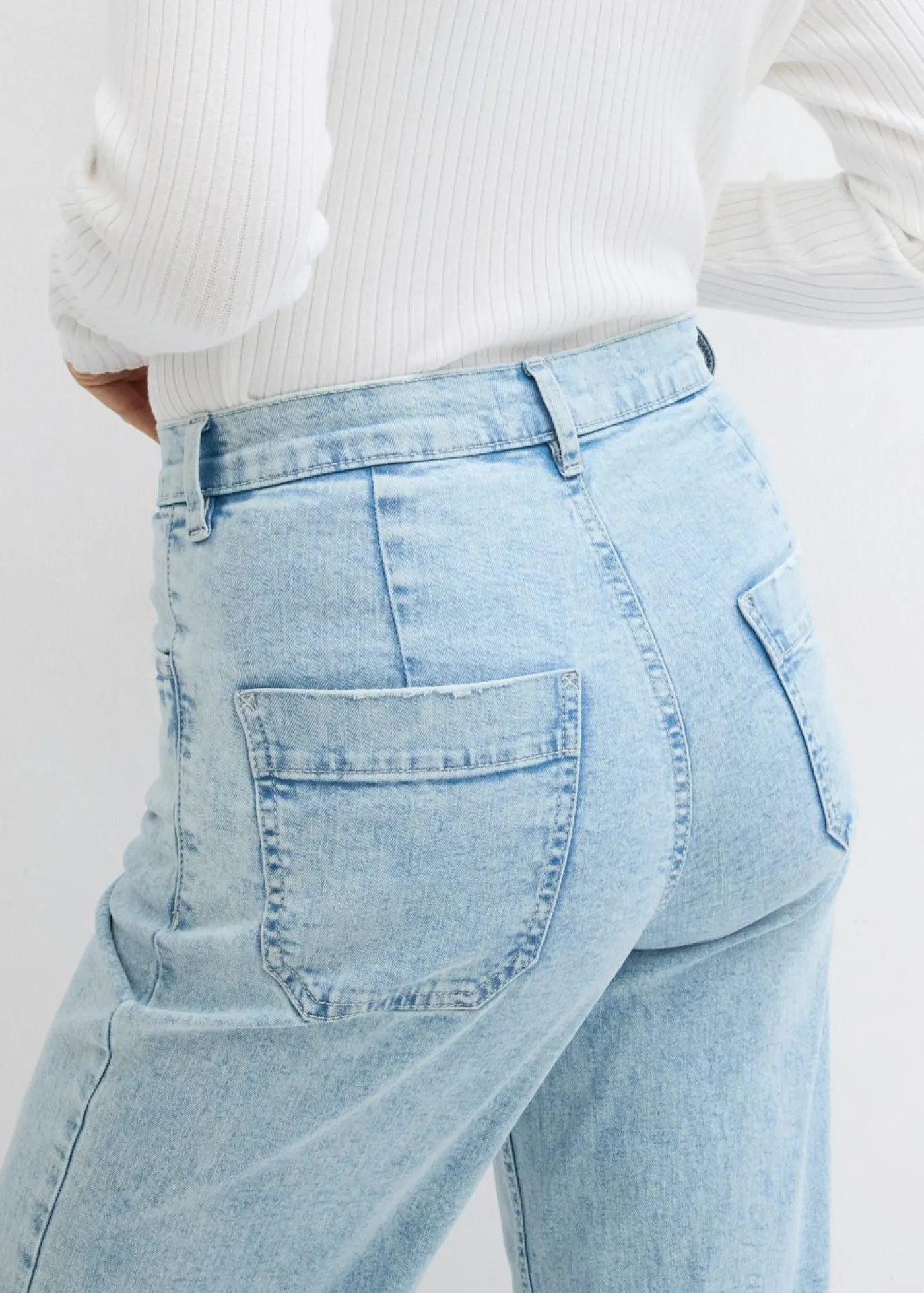 Online Vaqueros de pernera ancha, high waist, cropped Mujer Vaqueros