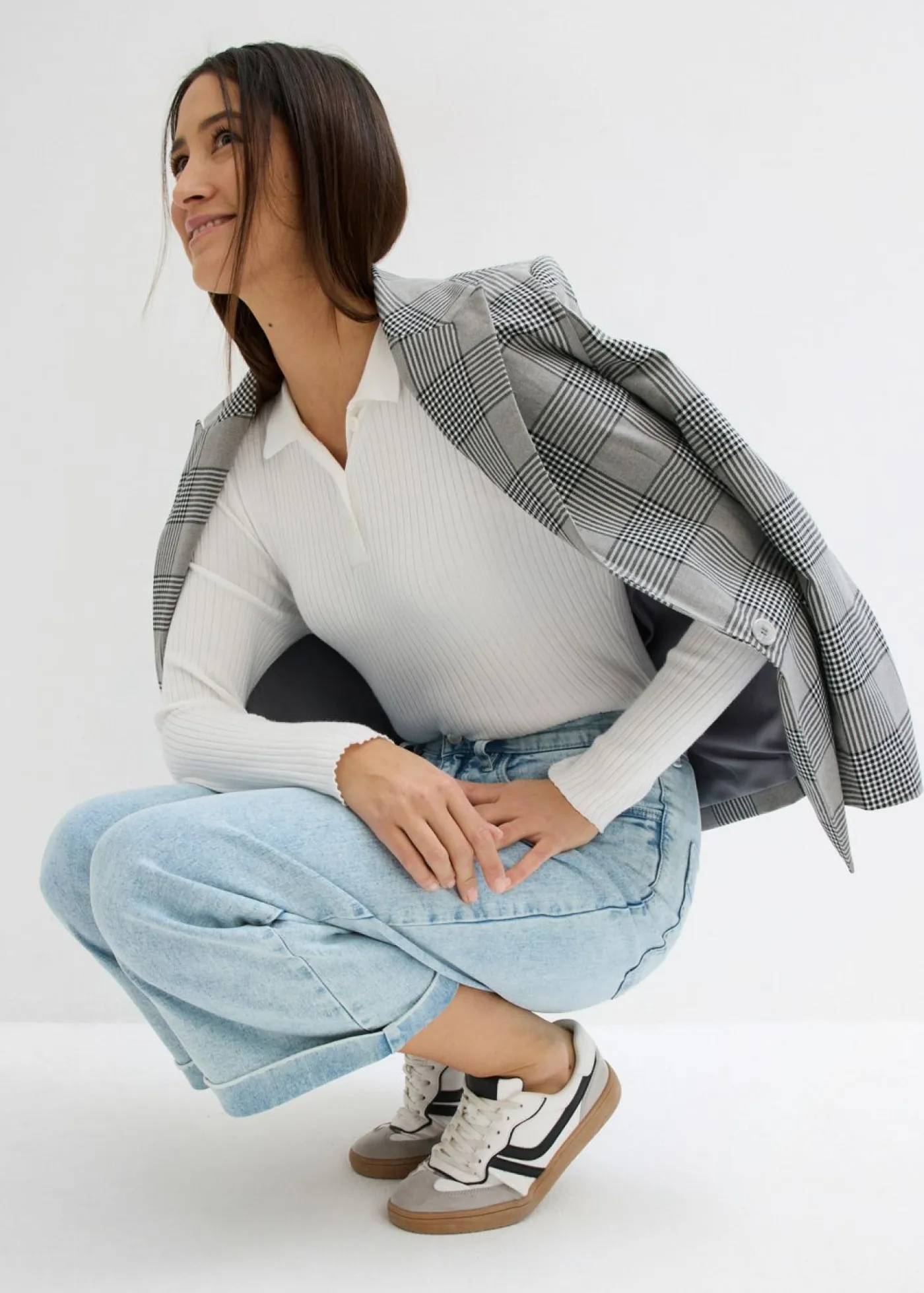 Online Vaqueros de pernera ancha, high waist, cropped Mujer Vaqueros