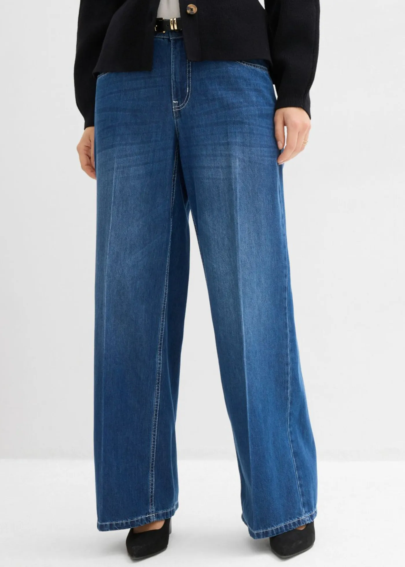 Best Vaqueros de pernera ancha, mid waist Mujer Vaqueros|Tallas Pequeñas