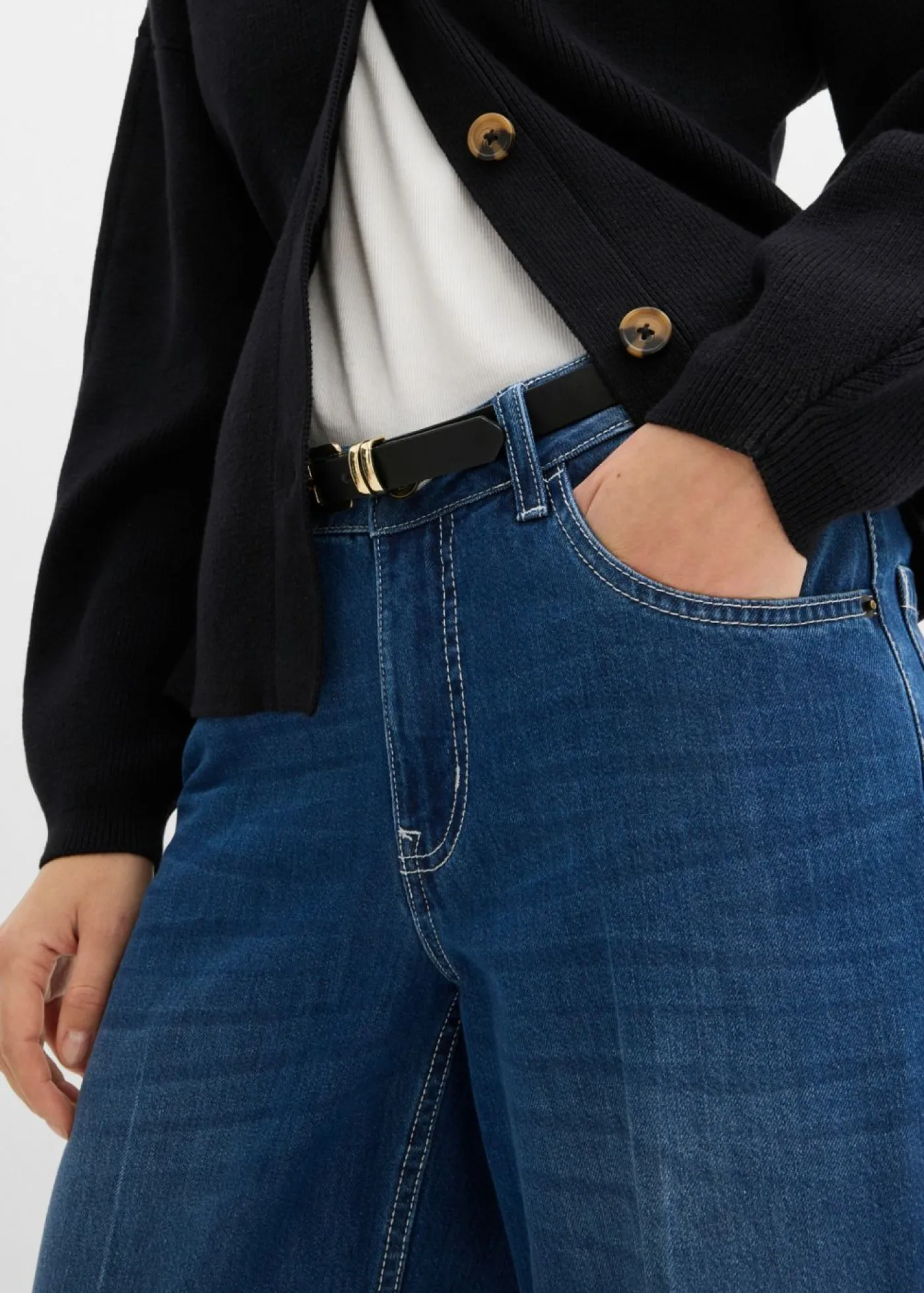 Best Vaqueros de pernera ancha, mid waist Mujer Vaqueros|Tallas Pequeñas