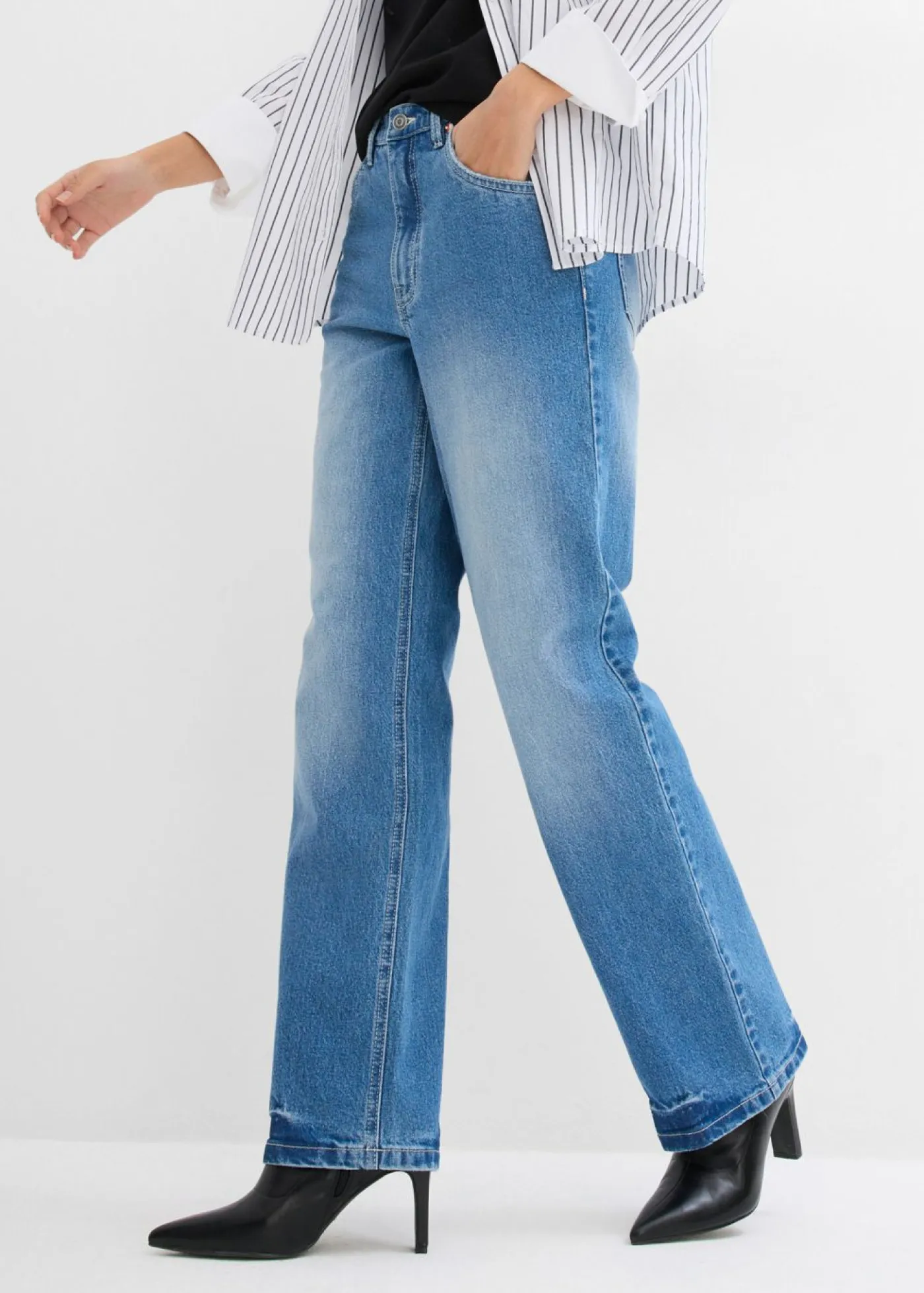 Vaqueros de pernera ancha, high waist Mujer Vaqueros