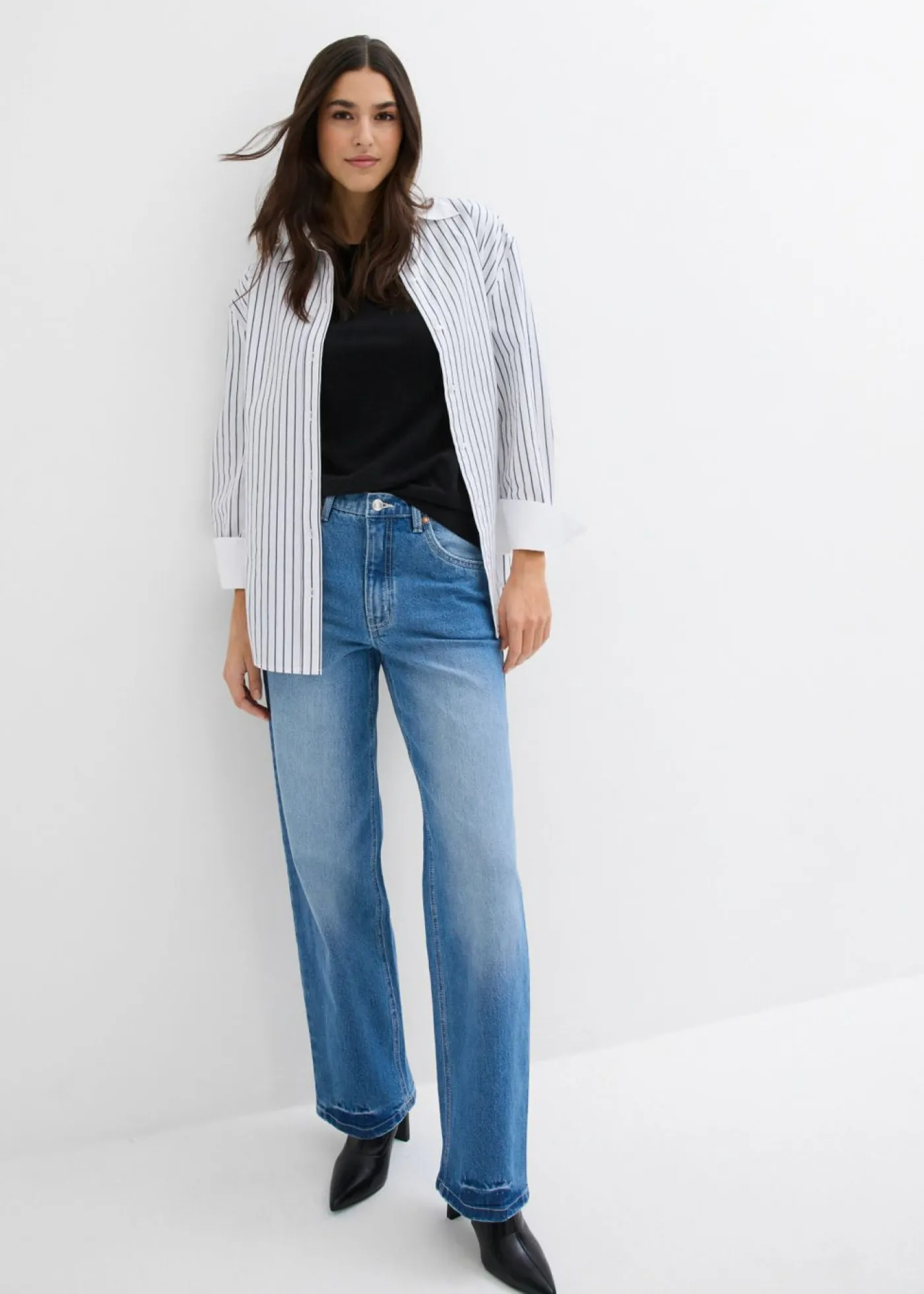Vaqueros de pernera ancha, high waist Mujer Vaqueros