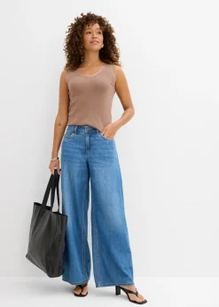 Vaqueros de pernera ancha, mid waist Mujer Vaqueros