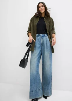 New Vaqueros de pernera ancha, high waist Mujer Vaqueros