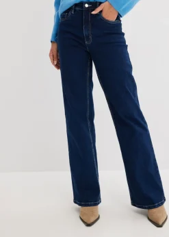 Sale Vaqueros de pernera ancha, high waist, de algodón orgánico Mujer Vaqueros|Tallas Pequeñas