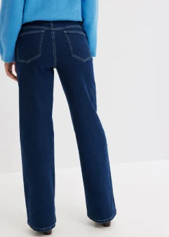 Sale Vaqueros de pernera ancha, high waist, de algodón orgánico Mujer Vaqueros|Tallas Pequeñas