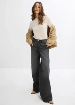 Online Vaqueros de pernera ancha, mid waist, largo completo y low stretch Mujer Vaqueros
