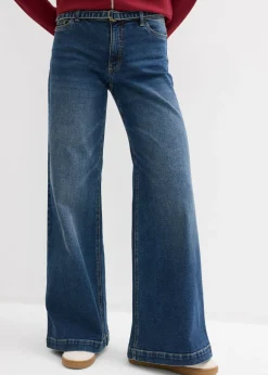 Sale Vaqueros de pernera ancha, mid waist, largo completo Mujer Vaqueros