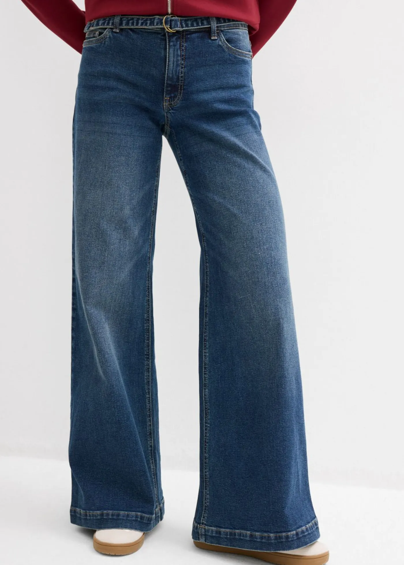 Sale Vaqueros de pernera ancha, mid waist, largo completo Mujer Vaqueros