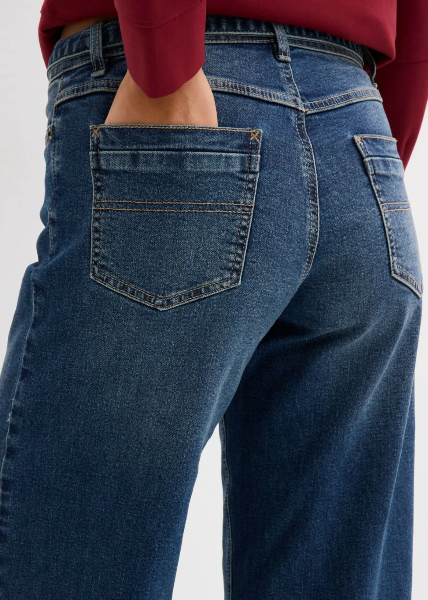 Sale Vaqueros de pernera ancha, mid waist, largo completo Mujer Vaqueros
