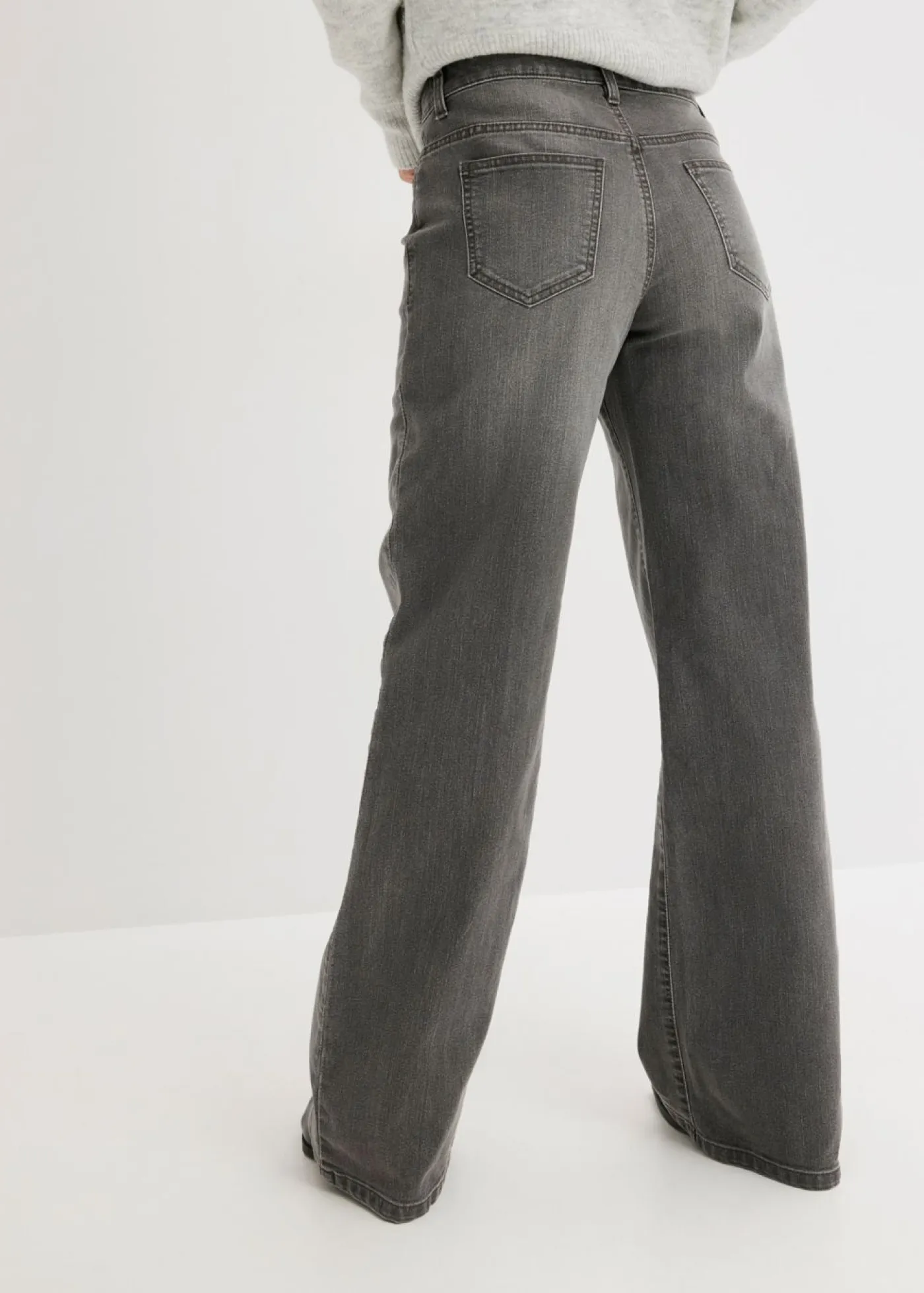 Vaqueros de pernera ancha, mid waist, elástico Mujer Vaqueros