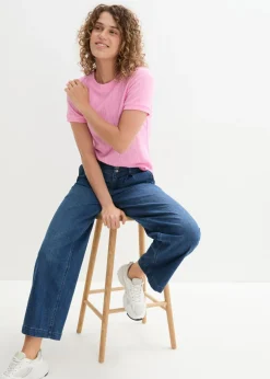 Discount Vaqueros de pernera ancha, high waist, cintura cómoda Mujer Vaqueros