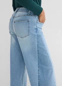 Sale Vaqueros de pernera ancha, mid waist Mujer Tallas Pequeñas|Novedades