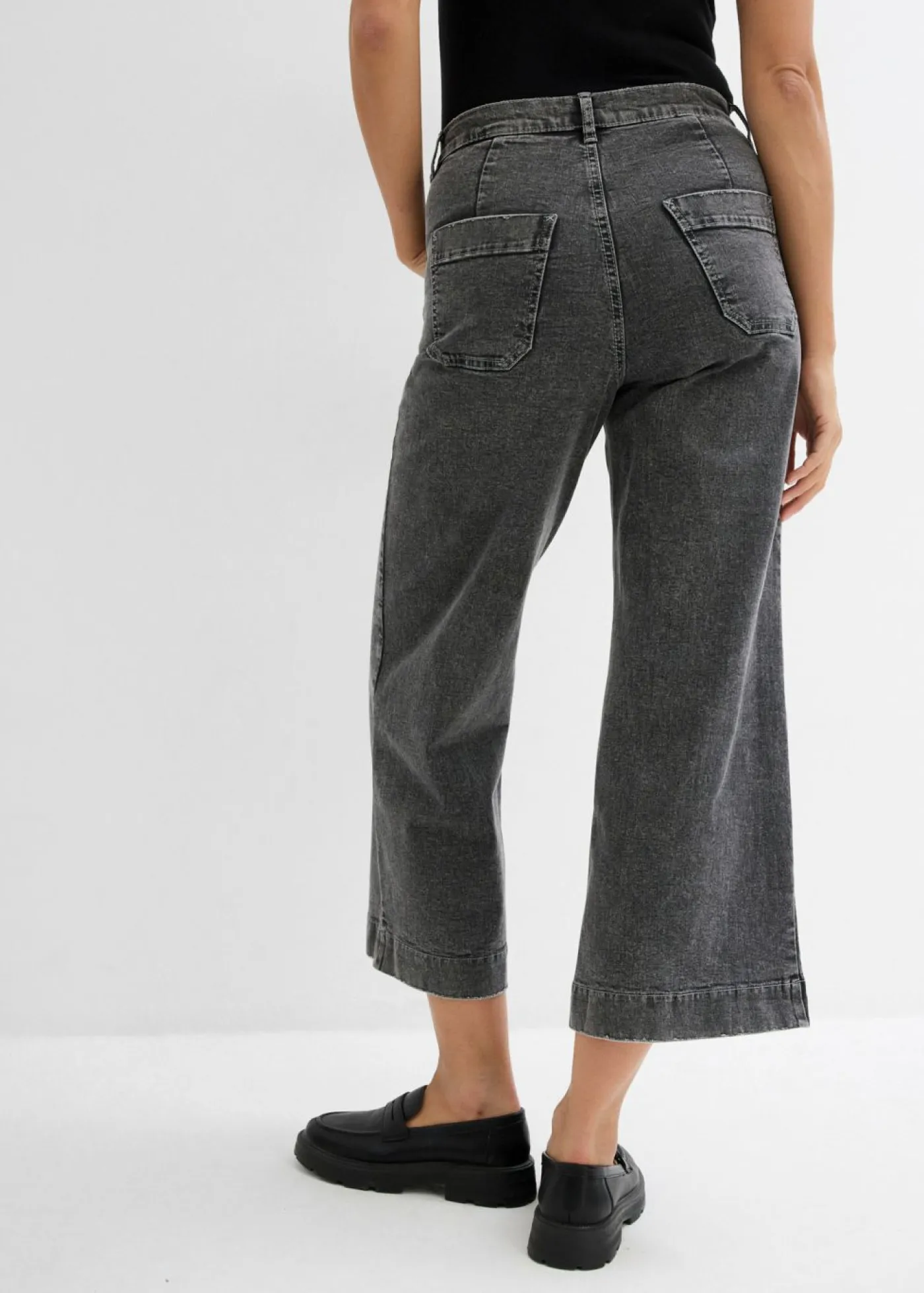 Clearance Vaqueros de pernera ancha, high waist, cropped Mujer Vaqueros