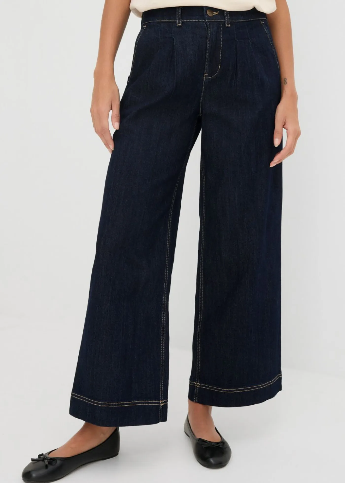 Hot Vaqueros de pernera ancha, high waist, cintura cómoda Mujer Vaqueros