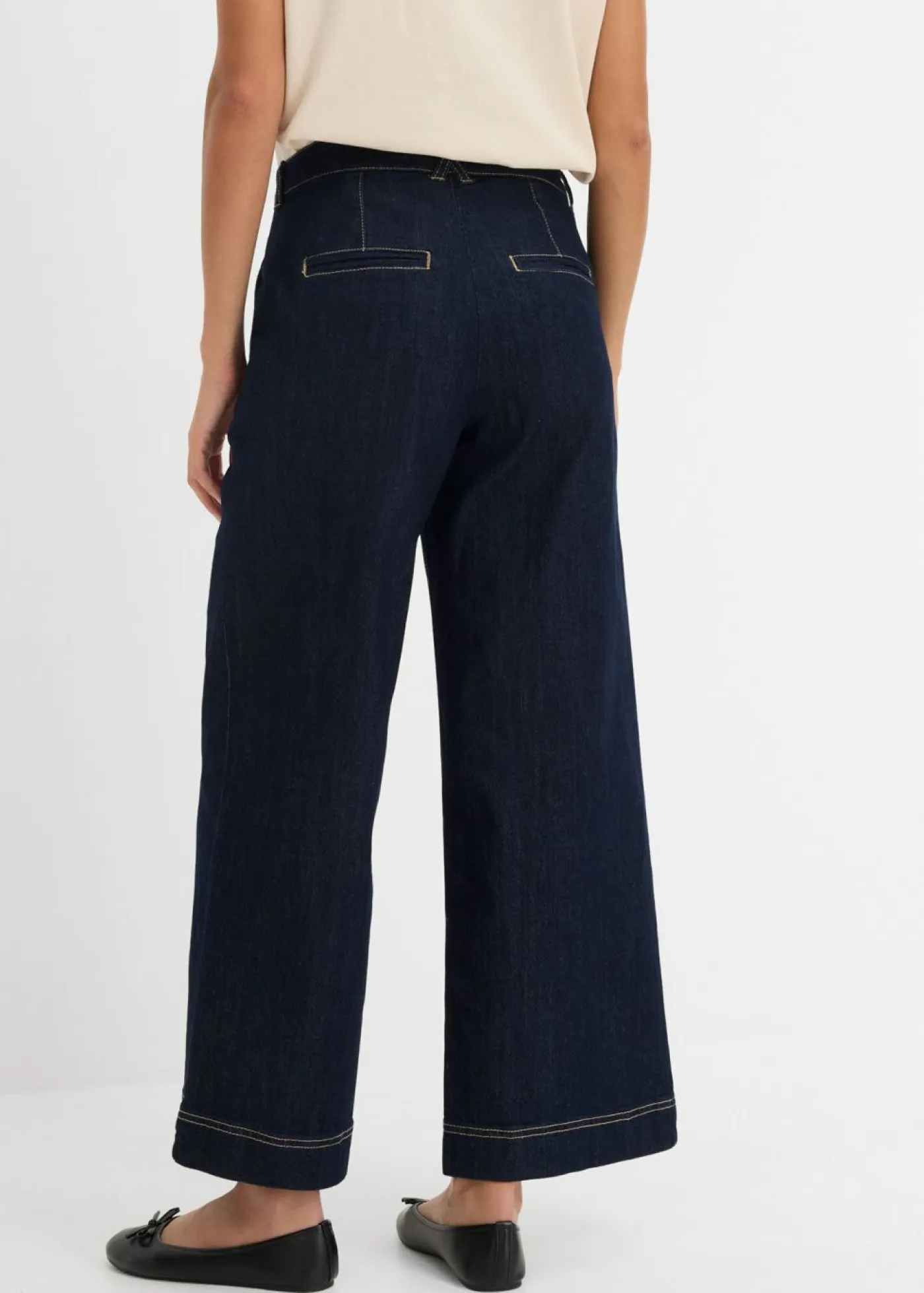 Hot Vaqueros de pernera ancha, high waist, cintura cómoda Mujer Vaqueros
