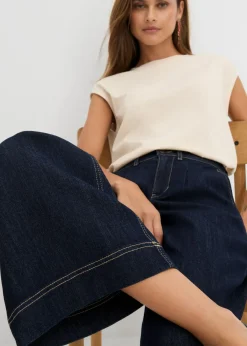 Hot Vaqueros de pernera ancha, high waist, cintura cómoda Mujer Vaqueros