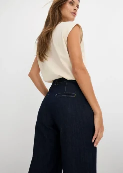 Hot Vaqueros de pernera ancha, high waist, cintura cómoda Mujer Vaqueros